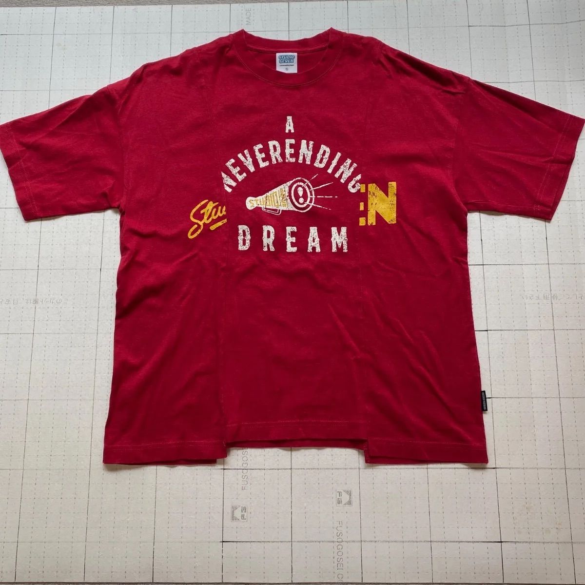 ト2507-⑦-4949 GU×STUDIO SEVEN オーバーサイズTシャツ 赤 S