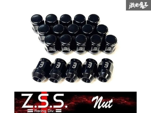 Z.S.S. レーシングナット M14 × P1.5 21HEX ブラック 黒 スチール 20個 テーパー座面 LEXUS レクサス LS460 LS500 LC500  新品 即納 ZSS