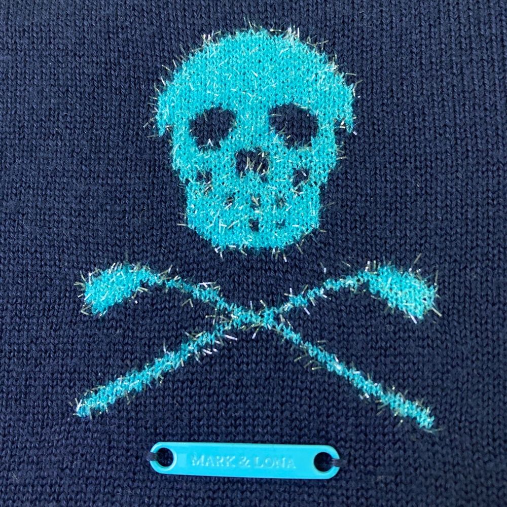 MARK & LONA ネイビー スカルセーター 美品MARK&LONA ビッグスカル英字
