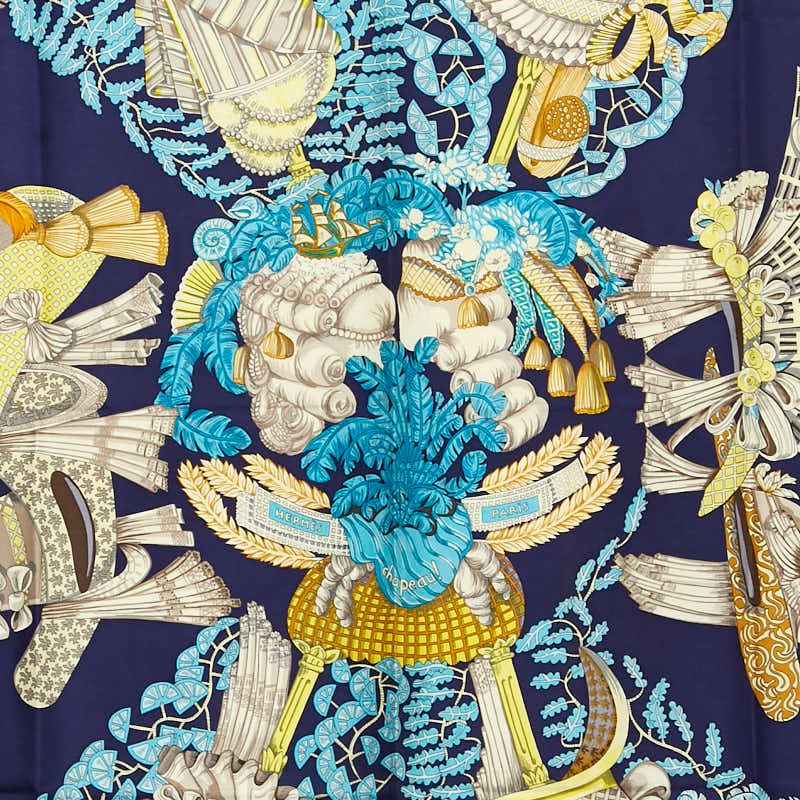 エルメス カレ90 chapeau! 脱帽 ネイビー マルチカラー レディース HERMES 1-0238173