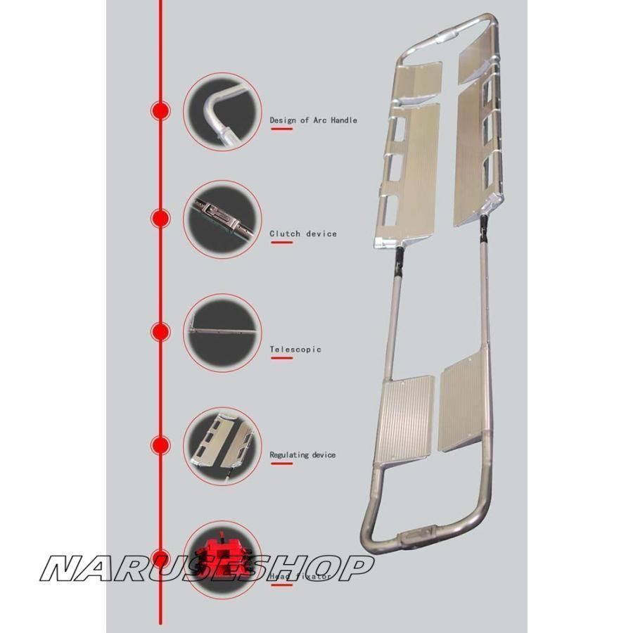 医療用緊急ストレッチャー アルミニウム合金伸縮式脊椎ボードストレッチャー固定キット軽量スクープタイプの患者移送