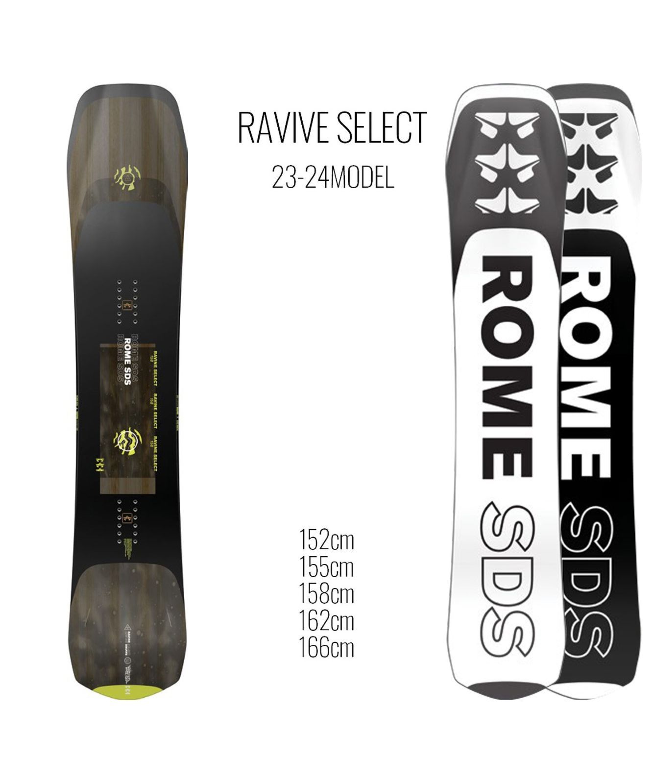 スノーボード 板 メンズ ROME SDS ローム RAVIVE-SELECT 23-24モデル