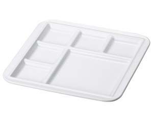 エ717-028 M メラミンブロックベガスプレート 白 洗