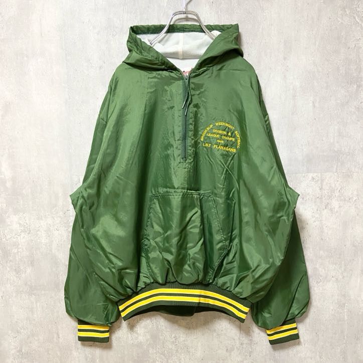 古着 used Birdie 長袖ハーフジップナイロンジャケット フード