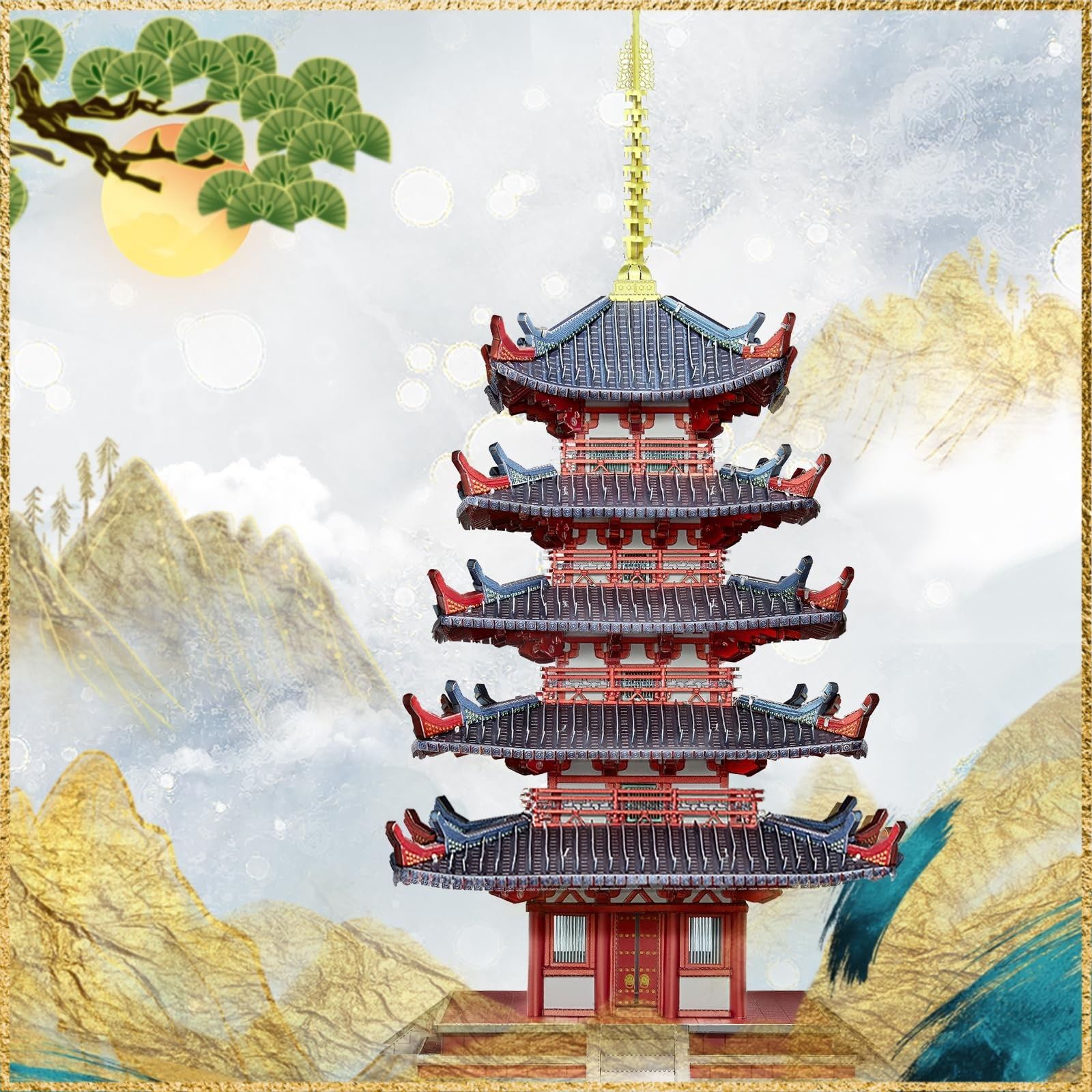 五重の塔 貼り絵 自宅保管品 五重の塔 貼り絵 自宅保管品 五重の塔 貼り絵 自宅保管品 美術品