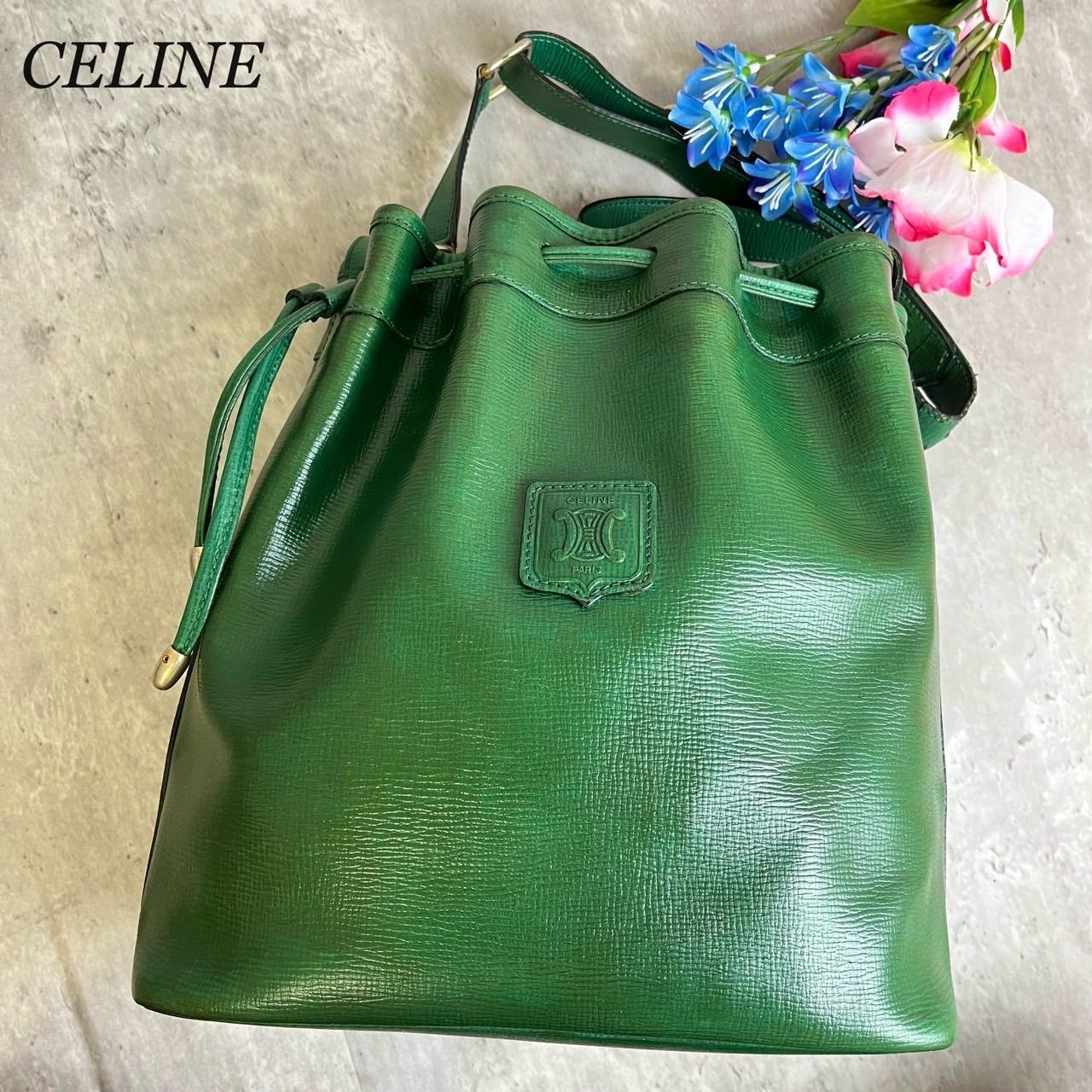 ✨良品 CELINE セリーヌ ショルダーバッグ マカダム PVC 巾着 ✨良品 CELINE セリーヌ ショルダーバッグ マカダム PVC 巾着