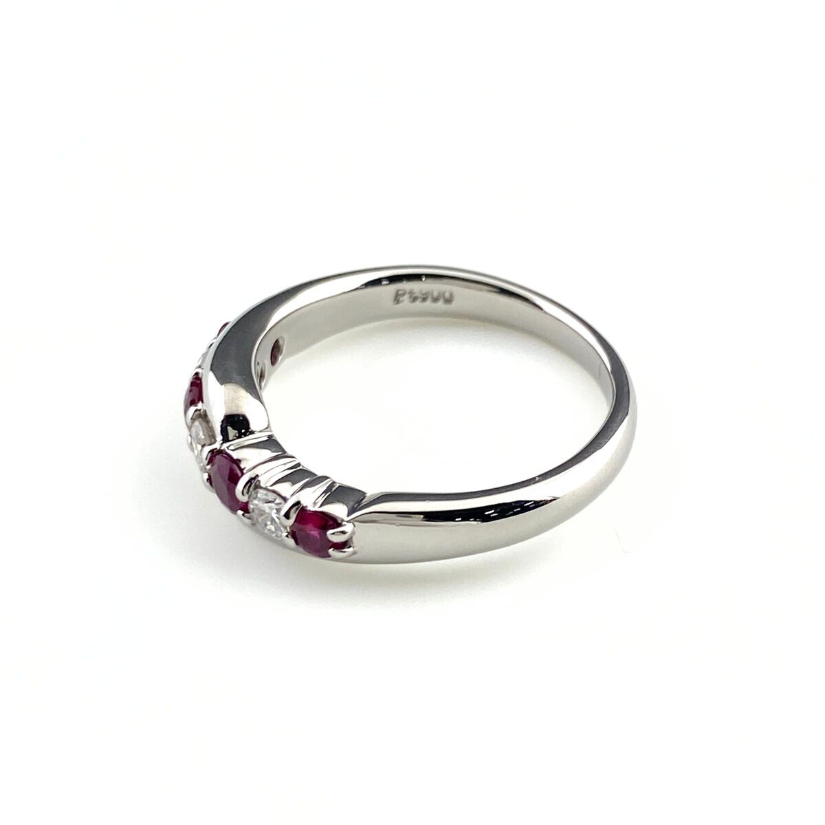 ルビー デザインリング プラチナ 指輪 メレダイヤ リング 12号 Pt900 ルビー ダイヤモンド レディース