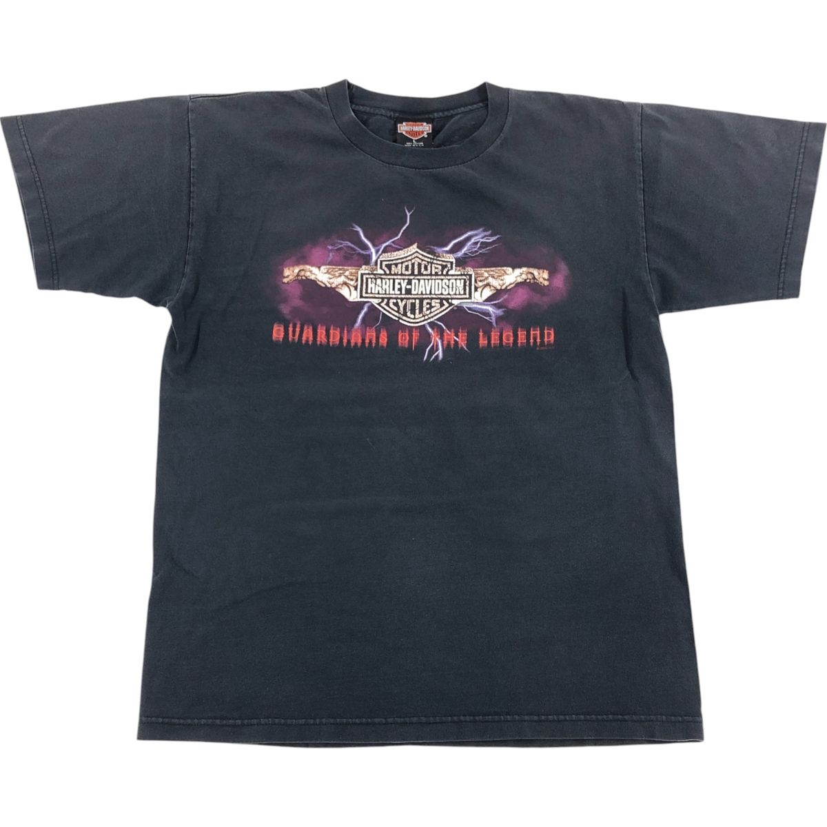 古着 00年代 ハーレーダビッドソン Harley-Davidson サンダー柄 モーターサイクル バイクTシャツ メンズL相当|eaa538441