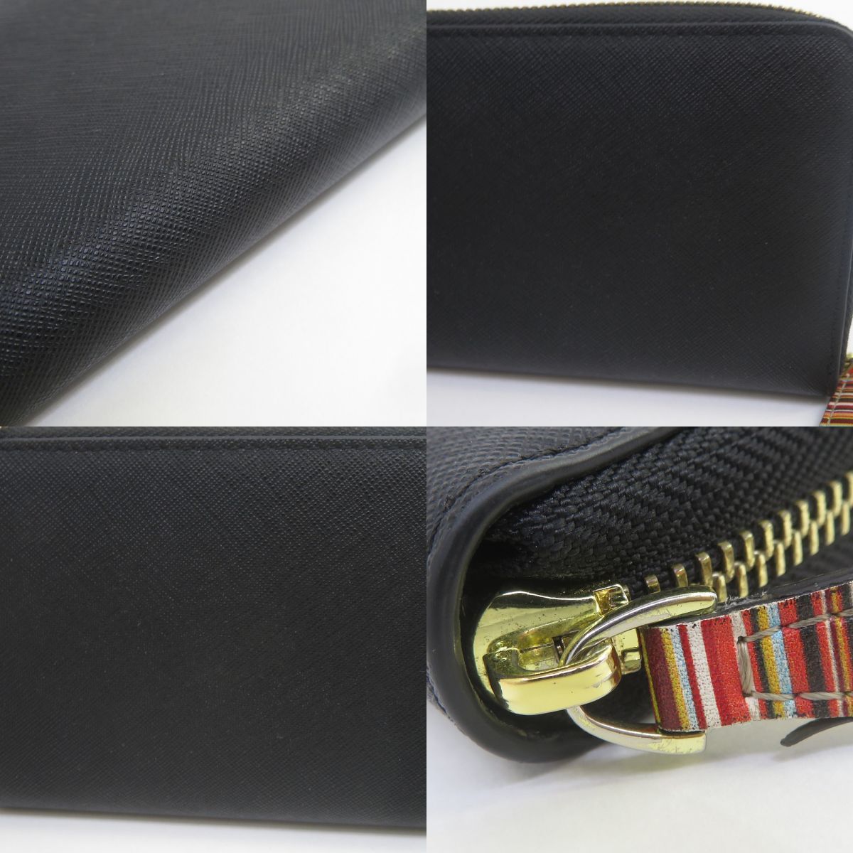 ポールスミス 長財布 ラウンドファスナー ジップストローグレイン2 黒