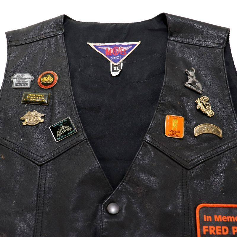 ド*ク様 1990s 上質レザーベスト Y'2 LEATHER ワイツーレザー【PV-05】【VINTAGE HORSE LIGHT ZIP