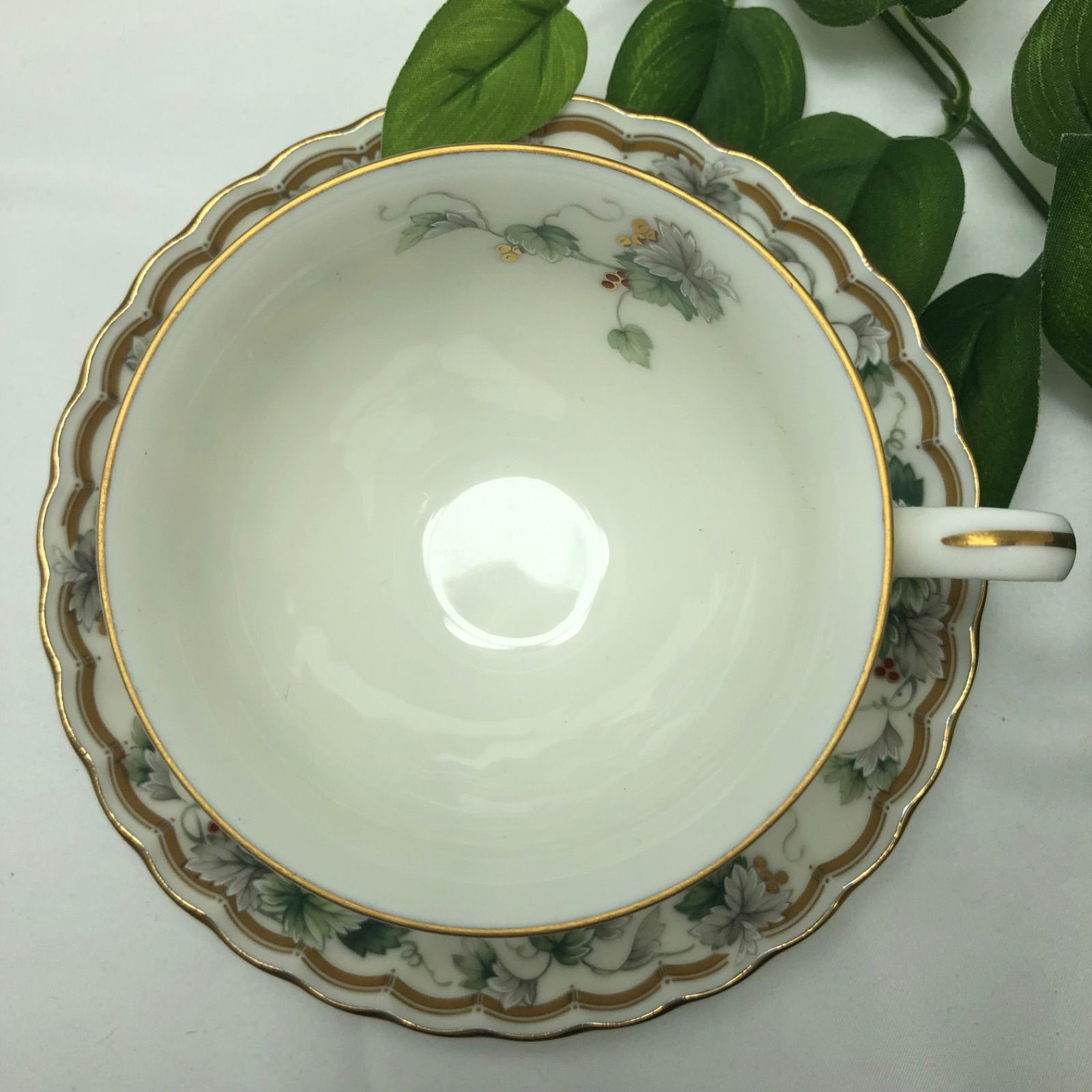 NARUMI カップ&ソーサー 5客セット ナルミ チャイナ 金彩 コーヒー碗皿 