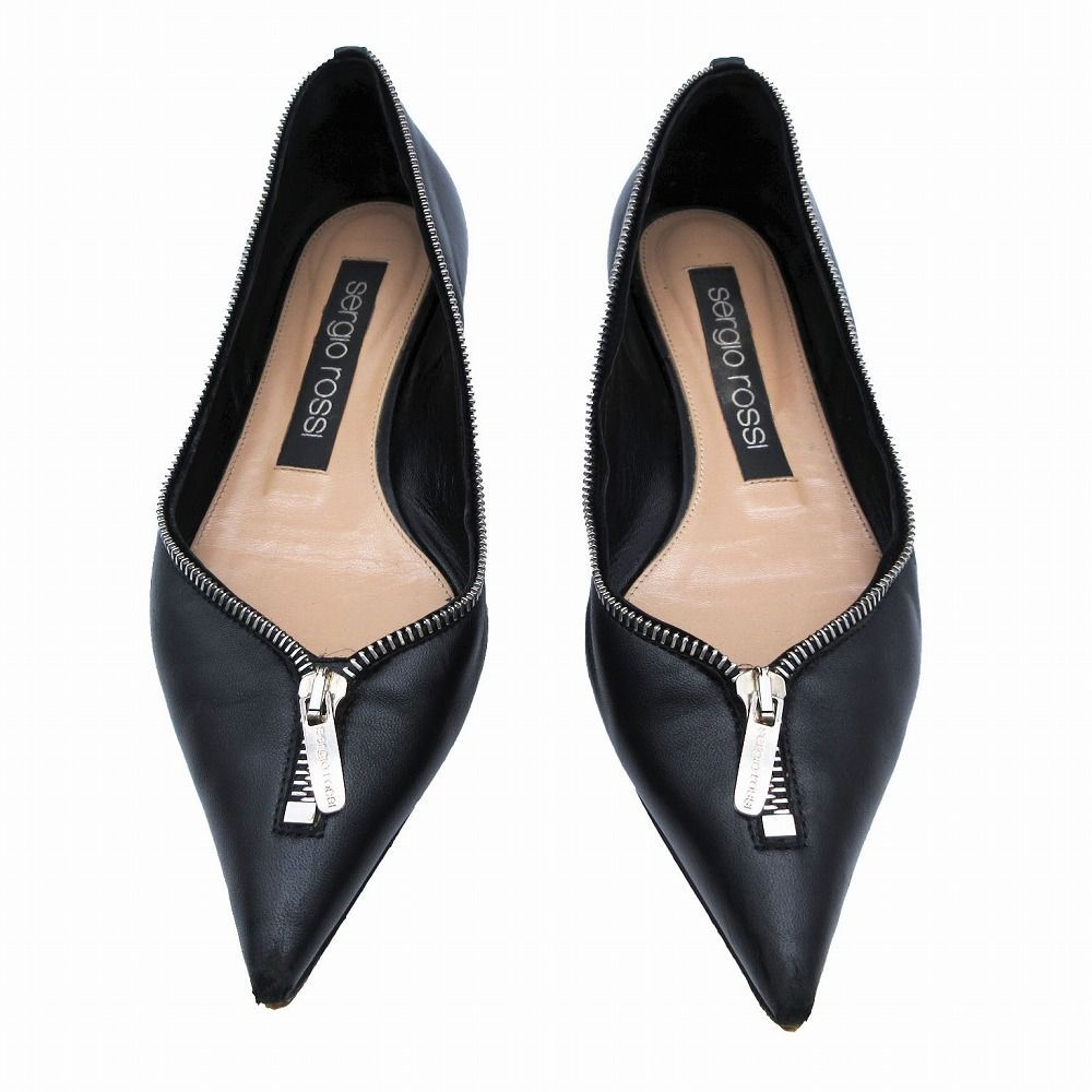 Sergio Rossi ポインテッドトゥ フラットシューズ 37 【公式通販】