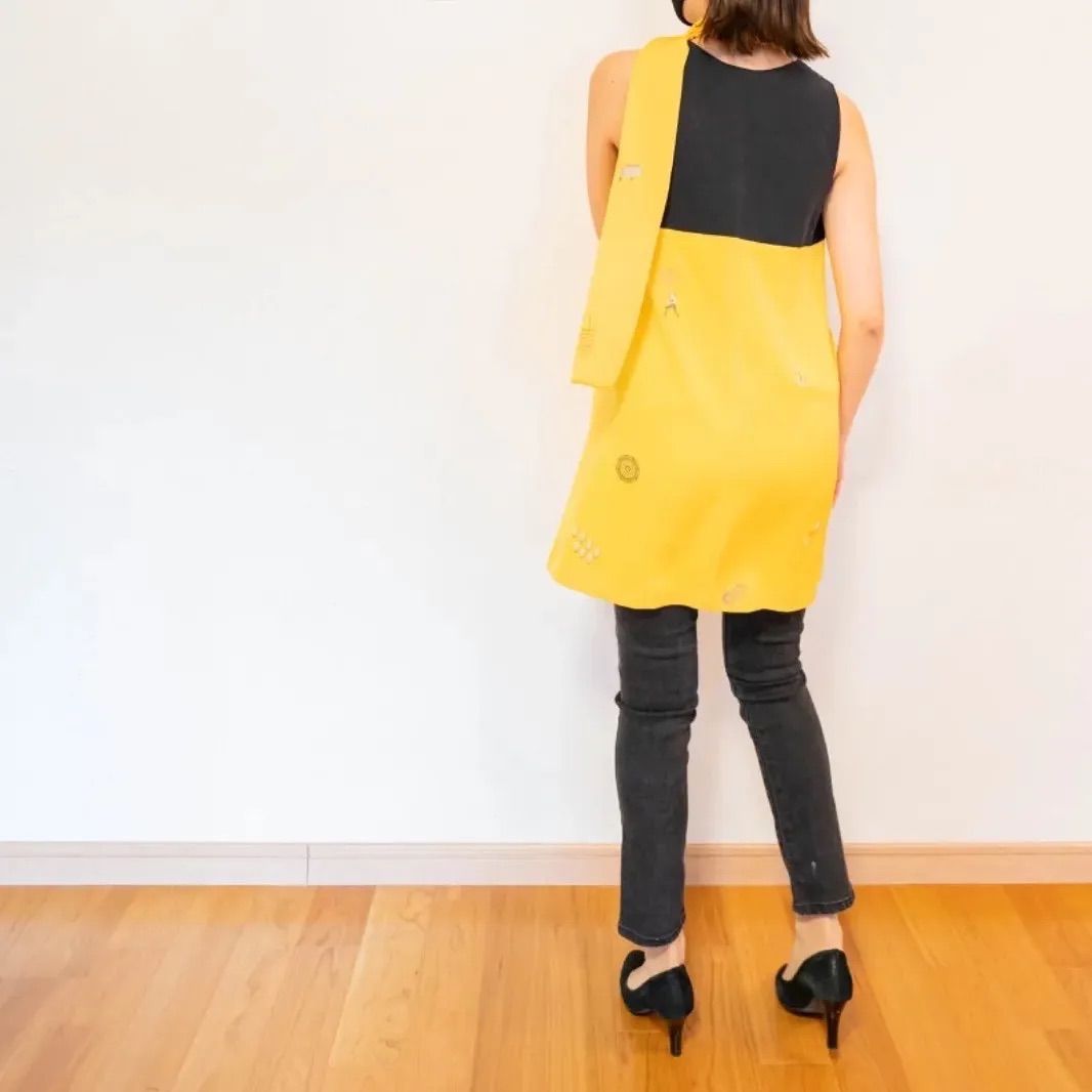 Kanata着物リメイク ︎山吹色の反物で作ったチュニック