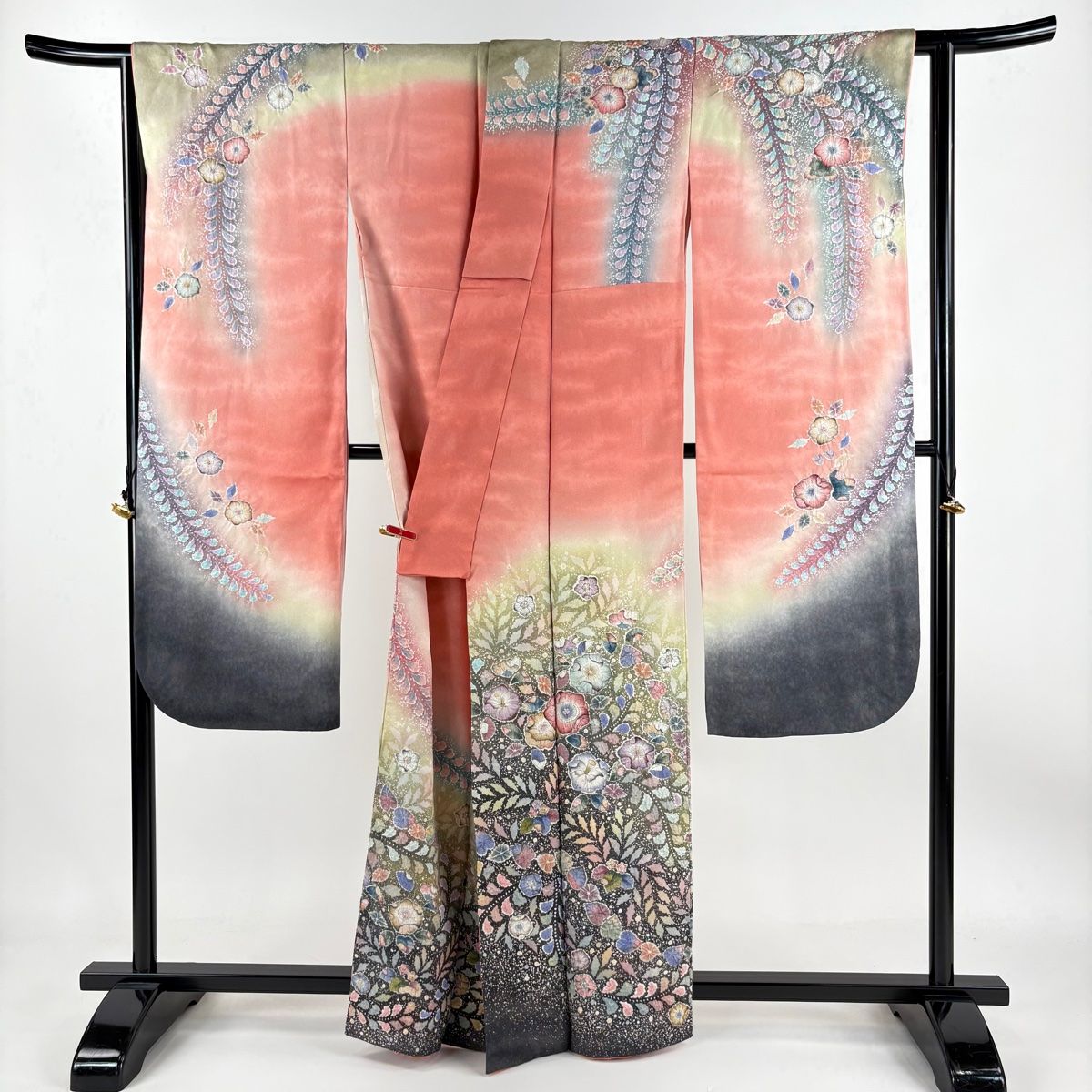 美品 振袖 銀通し 辻が花 サーモンピンク ぼかし トールサイズ 身丈175cm 楽天市場】中古 振袖 辻が花の通販