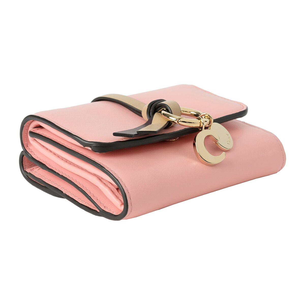 新品 クロエ Chloe 3つ折り財布 アルファベット ブロッサムピンク