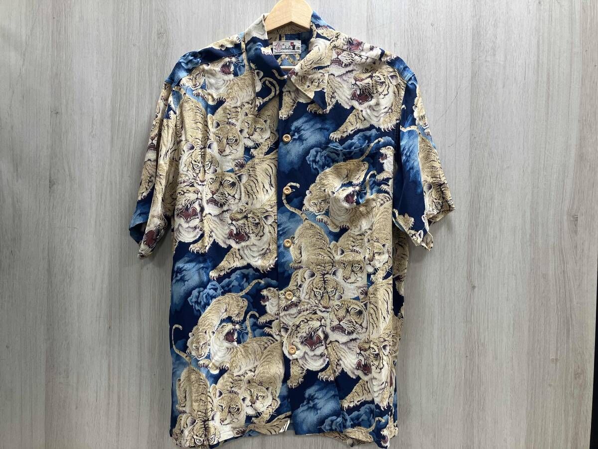 SUN SURF サンサーフ アロハシャツ 百虎 総柄 SS31814 サイズM ブルー