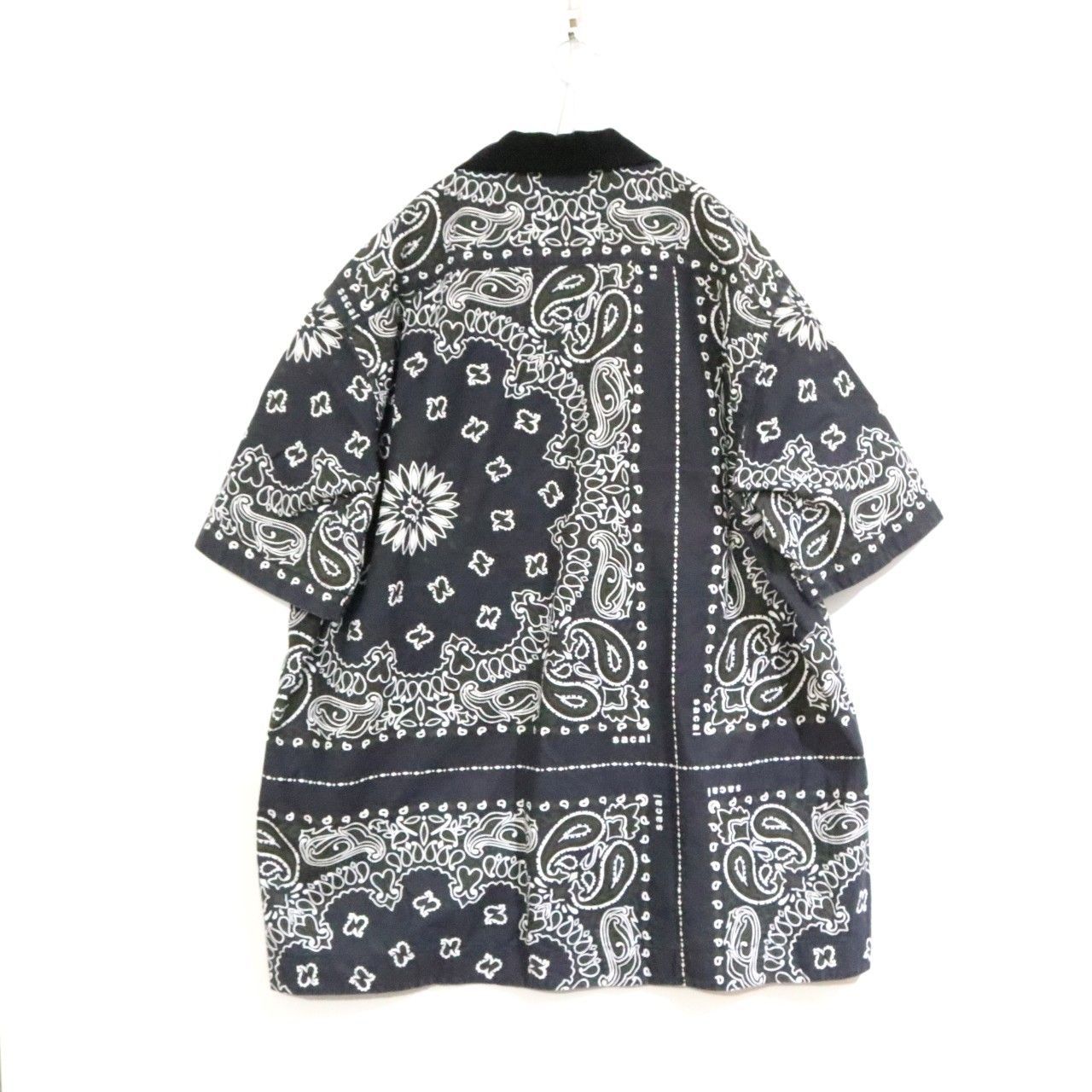 中古A】sacai サカイ XL メンズ 半袖シャツ 23SS バンダナ柄 