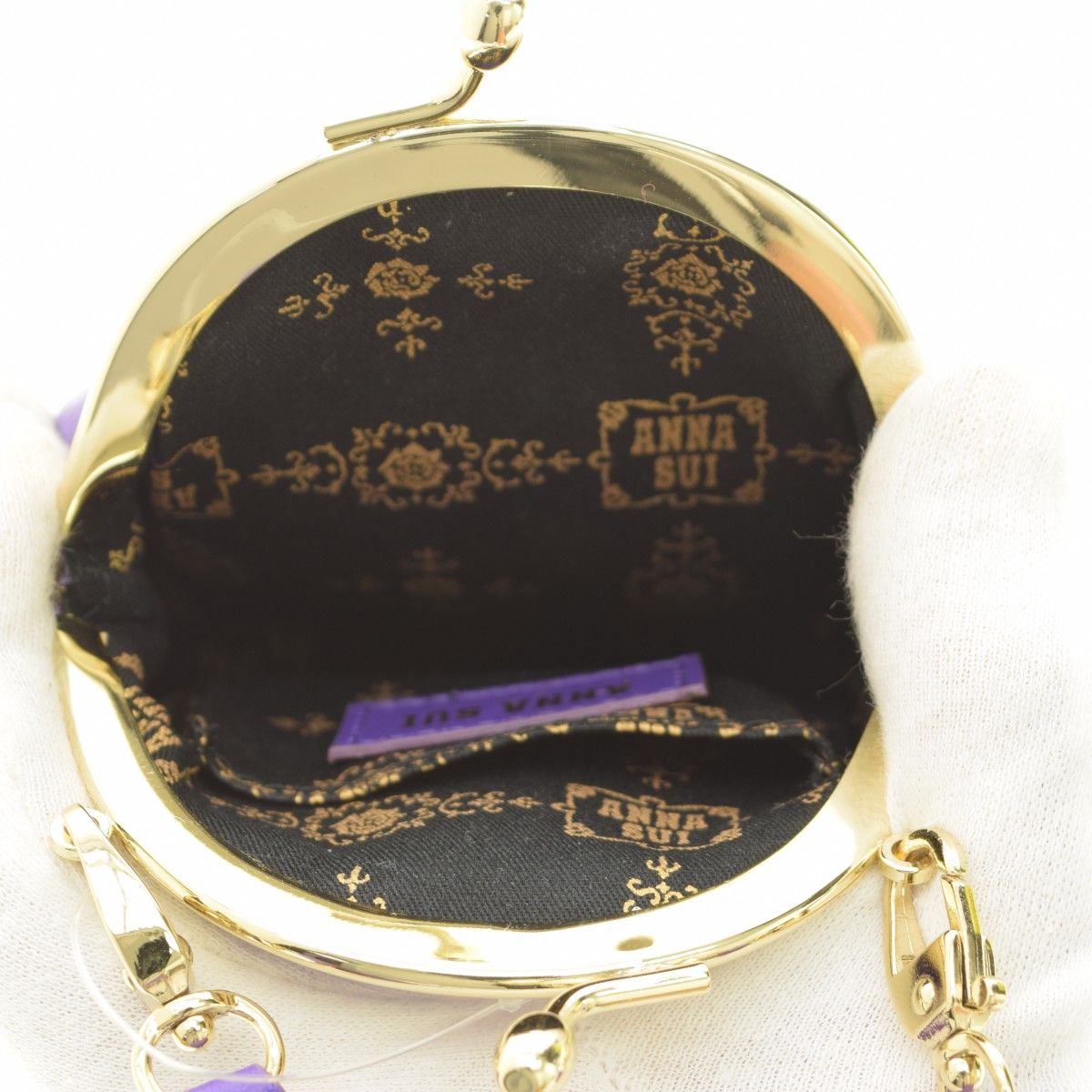 ANNASUI】ハピネス 口金ミニ ハートキルティング ポシェットショルダー  