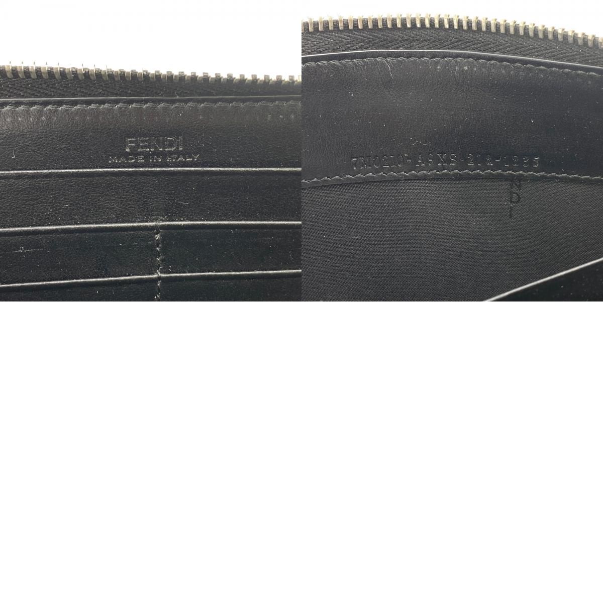 FENDI/フェンディ ラウンドファスナー ズッカ 長財布 ブラック メンズ 