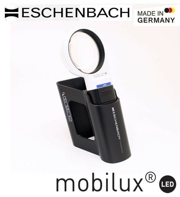 エッシェンバッハ mobiluxLED mobase LEDワイドライトルーペ＆ スタンド 60mmΦ 4倍 1511-41M