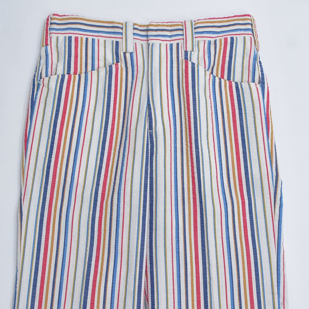 【vintage】希少70s~TALONジップマルチカラーストライプフレアパンツ 70s Vintage マルチストライプ シアサッカー スラックス TALON