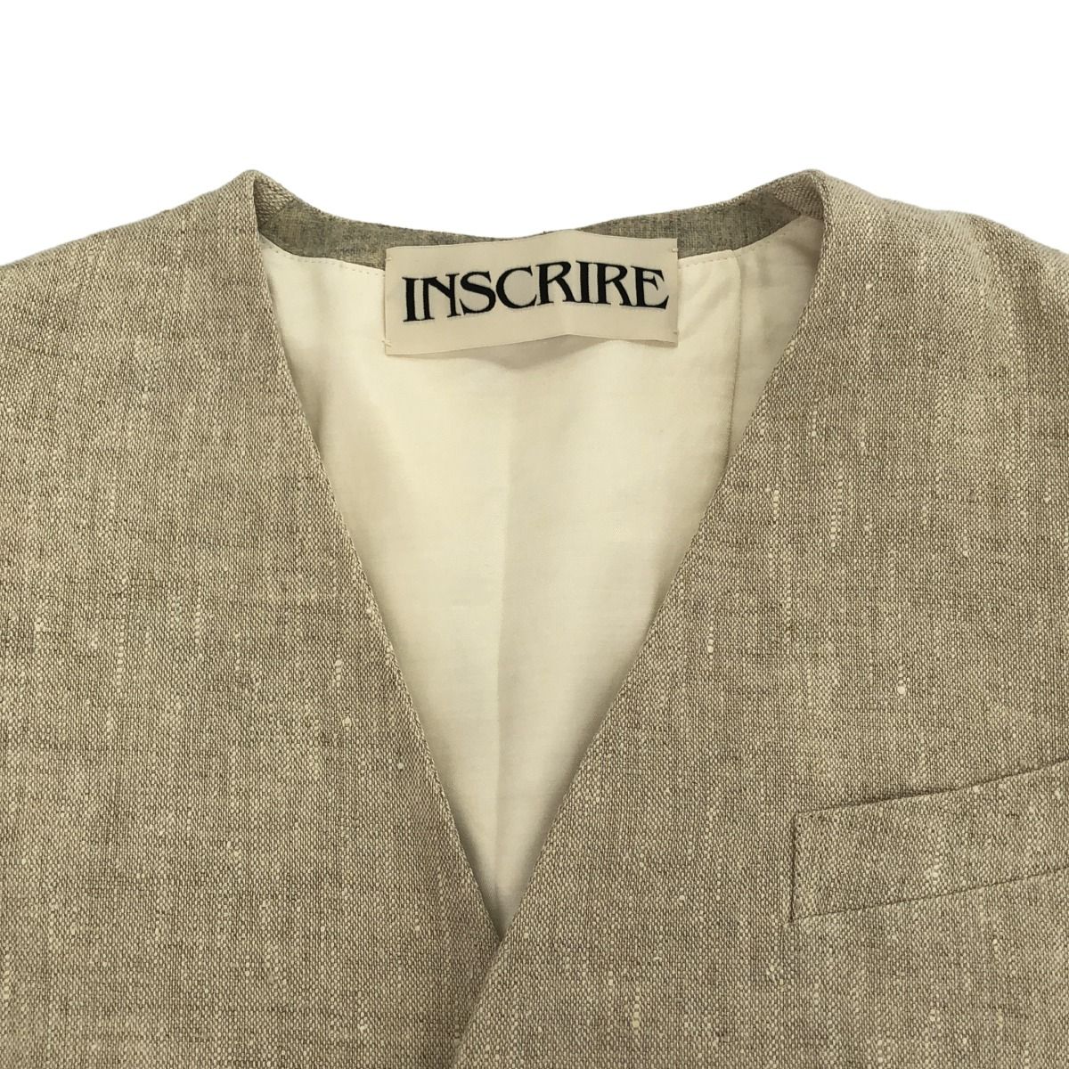 INSCRIRE アンスクリア 20SS Linen Collerless ノーカラーリネン
