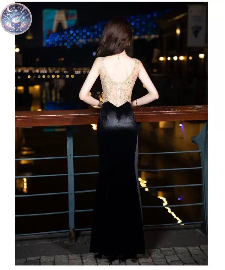 美しいレース✨セクシーシースルー✨ゴージャスロングドレス✨パーティー用 新品未使用 美しいレース セクシーシースルー ゴージャスロング