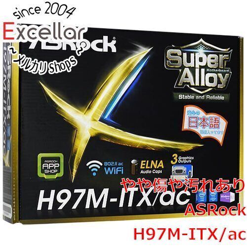 bn:0] ASRock製 Mini-ITXマザーボード H97M-ITX/ac LGA1150 元箱