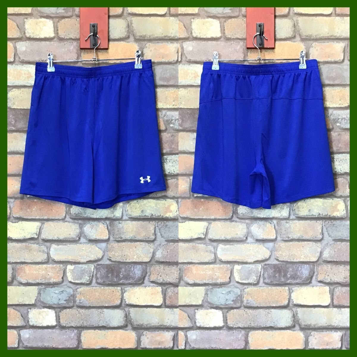 SP1-087★アメリカ買付品★状態良好★ブルーカラー【UNDER ARMOUR アンダーアーマー】ストレッチ ショートパンツ【メンズ M~L】ショーツ ランニング ジム US古着