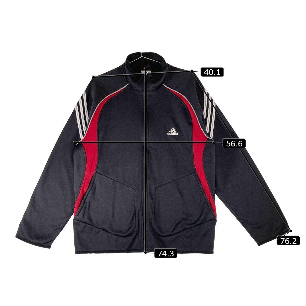 珍品 00s adidas トラックジャケット ジャージ XL 黒-