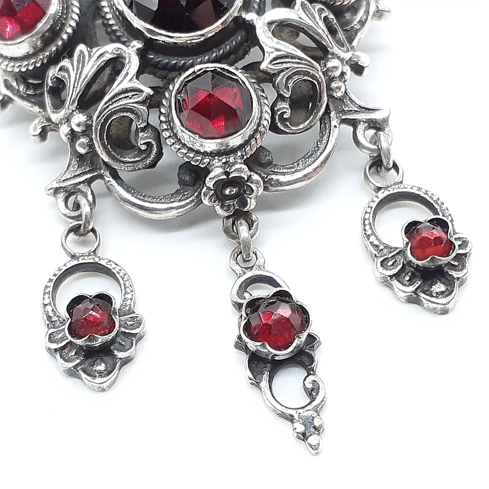 ブローチ ネックレス ペンダントトップ SILVER シルバー ガーネット 