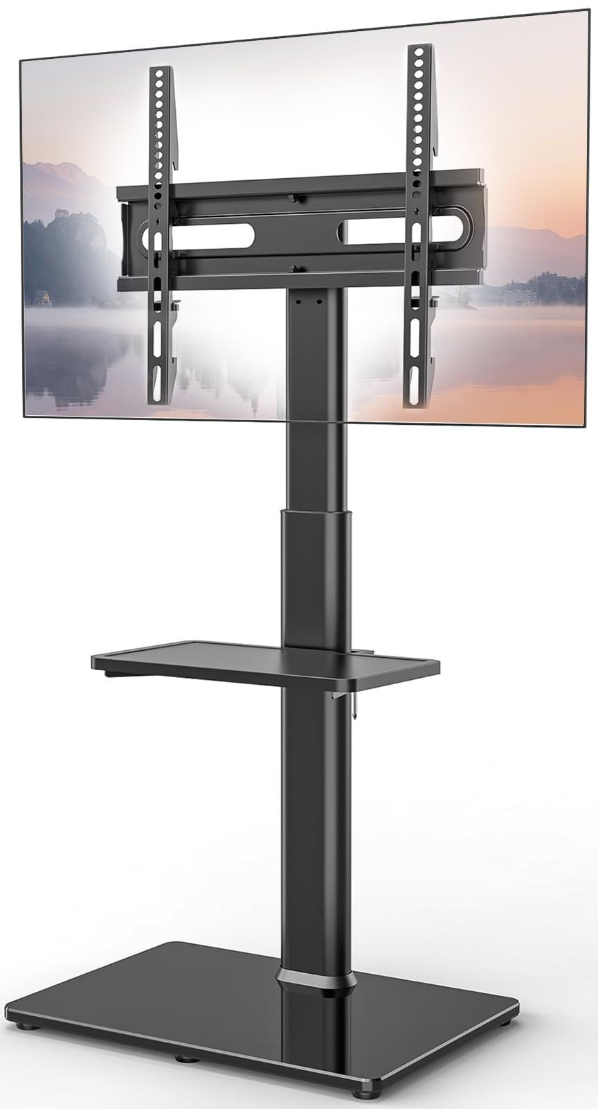 AX WABER テレビスタンド 壁寄せブラック ハイタイプ テレビ台 tvスタンド 27~60インチ対応 VESA|横100～400mm|縦100～400mm 高さ調節 左右35°首振 耐荷重40kg り 家用|学校|ビジネス展示用|病院