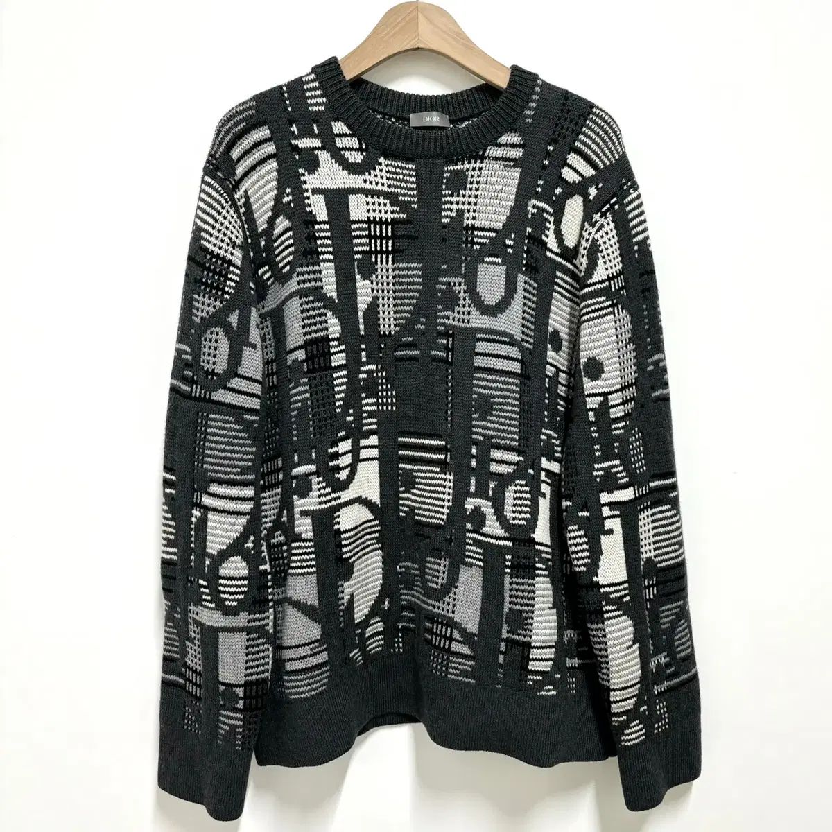♡DIORニット♡ディオール♡オブリーグ柄♡トップス♡ブラック♡13♡ DIOR(ディオール) オブリーク ブラック & グレー ジャカード