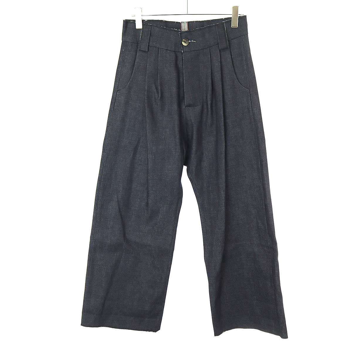 MARIA TURRI マリアトゥーリ タックデニムパンツ ブラック MARIA TURRI タックデニムパンツ | HUES 福岡セレクトショップ