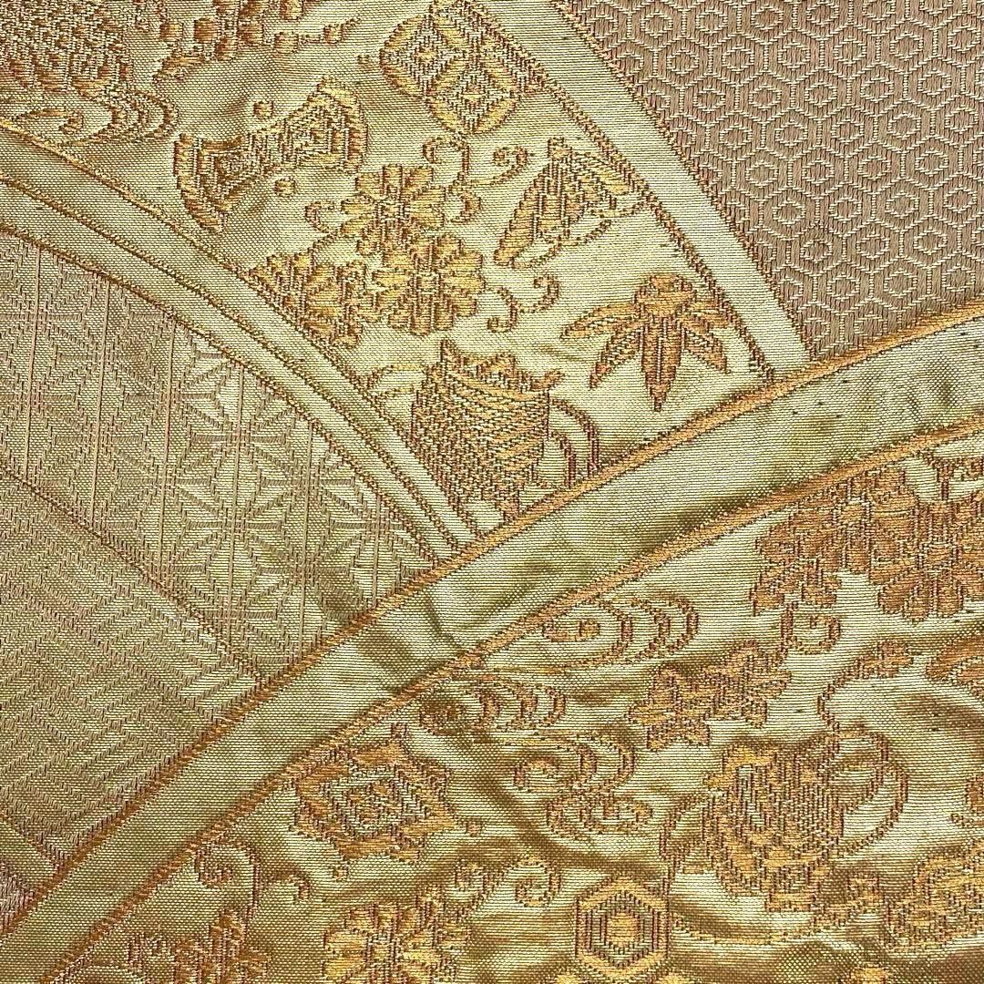 袋帯 総相良刺繍 花模様に水辺の鴛鴦 O-4436 