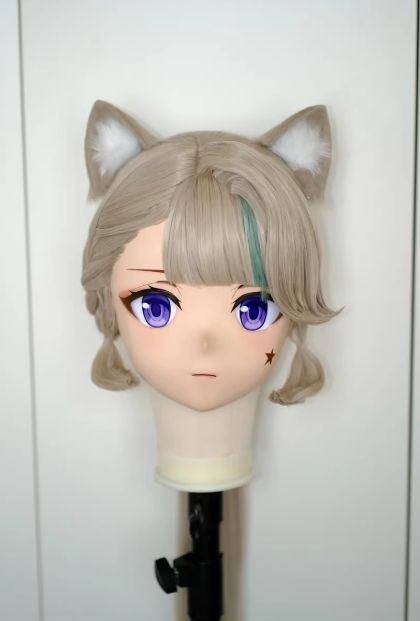 3|4マスク カツラ付き NO.17 ドール ヘッドロリータ人形 コスプレ 変身 仮装 着ぐるみ kigurumi 二次元
