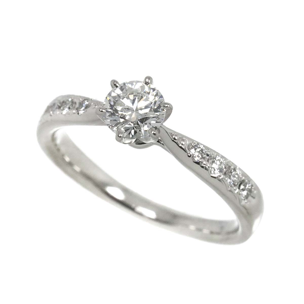 タサキ TASAKI ソリティア ダイヤ 0.40ct F/VS2/3EX 0.09ct 9号
