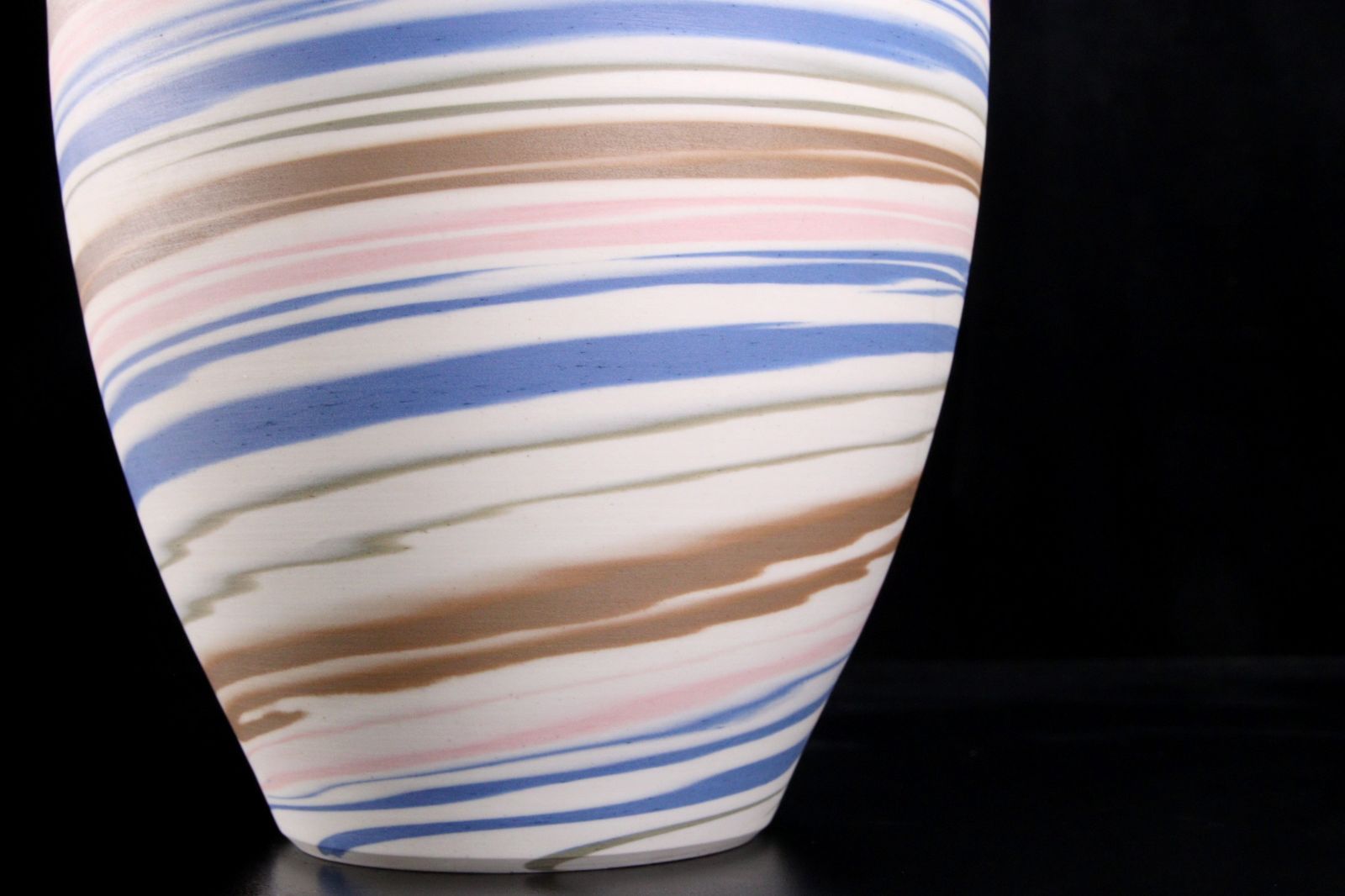 九谷焼 徳田順子作 練込壷 31.5cm 作家物 徳田八十吉 花瓶 花器 唐物