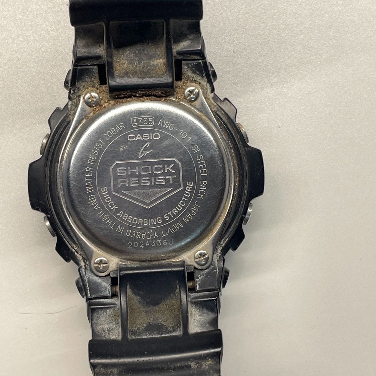 CASIO G-SHOCK AWG-101 腕時計 ジャンク品 タフソーラー 電波ソーラー アナデジ 多機能 メンズ ステンレススチール