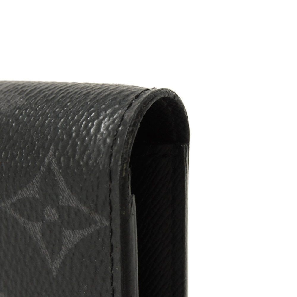 LOUIS VUITTON ルイ ヴィトン ポルトフォイユ ブラザ LVロゴ フラワー ブラック グレー 二つ折り マチ付き 札入れ カードケース コインケース ロングフラップウォレット モノグラム エクリプス ノワール 長財布 M61697 WWW_MORNINGWALKER_COM