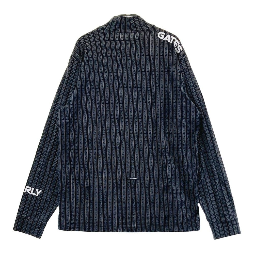 サイズ：7 PEARLY GATES パーリーゲイツ 2024年 ハイネック 長袖Tシャツ ロゴ総柄 ブラック系 [240101427930] ゴルフウェア メンズ ストスト サイズ：7 PEARLY GATES パーリーゲイツ 2024年 ハイネック 長袖