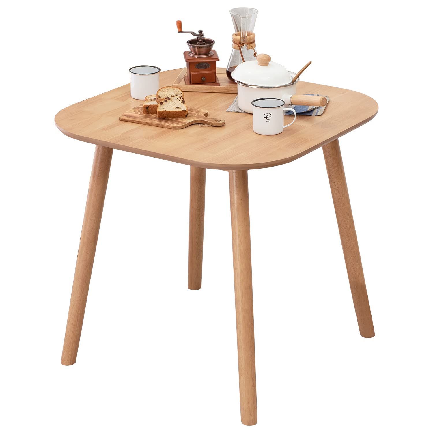 【新着商品】幅 2人用 75 テーブル 奥行 75 カフェ 高さ70 ダイニング 天然木 食卓 北欧風 ウッドナチュラル ダイニングテーブル コンパクト 萩原 BT-8627LNT
