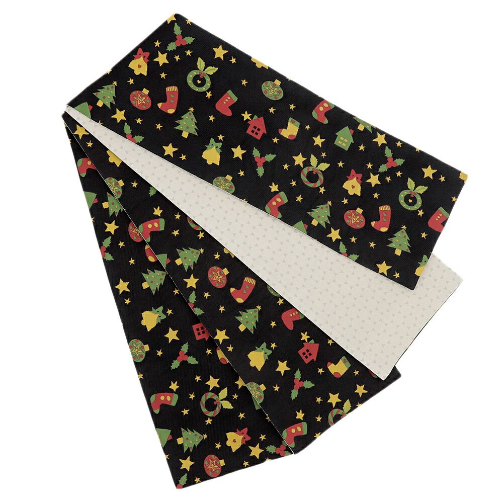 お仕立て上がり半幅帯クリスマスサンタクロース