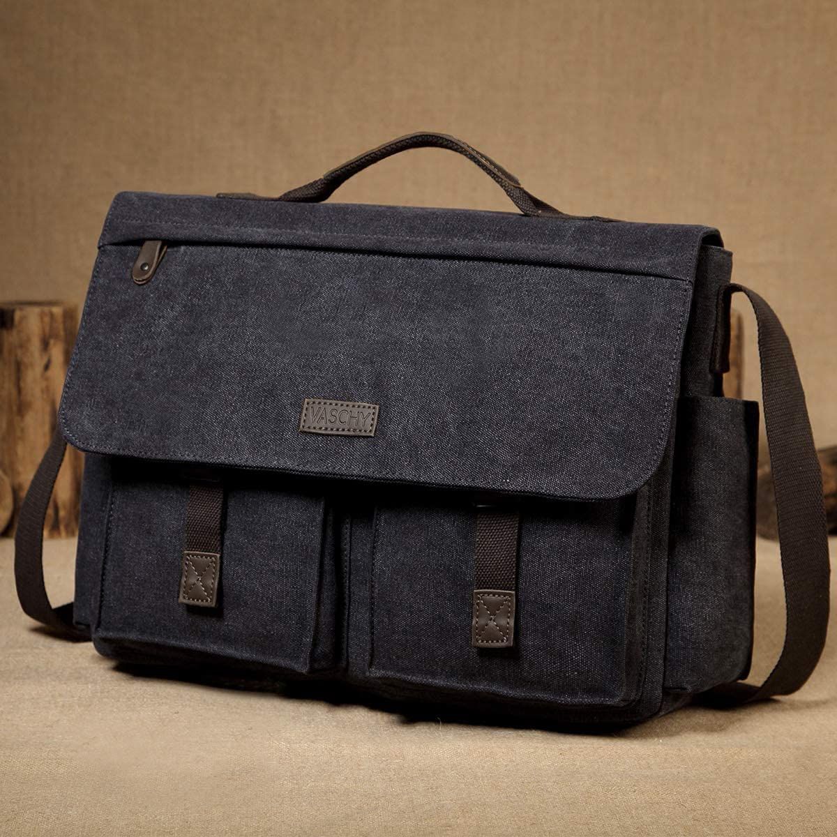 大人気】[Vaschy] ショルダーバッグ メンズ 帆布 メッセンジャーバッグ 