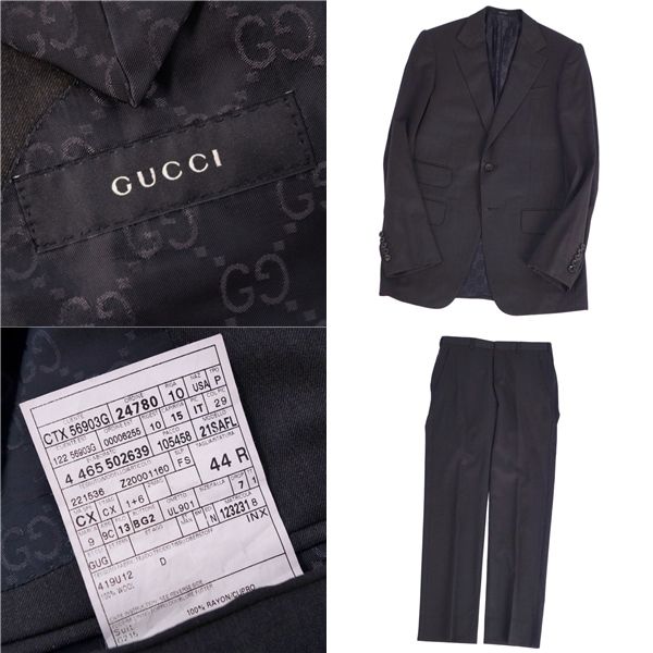 美品 グッチ GUCCI セットアップ スーツ シングル ウール ジャケット