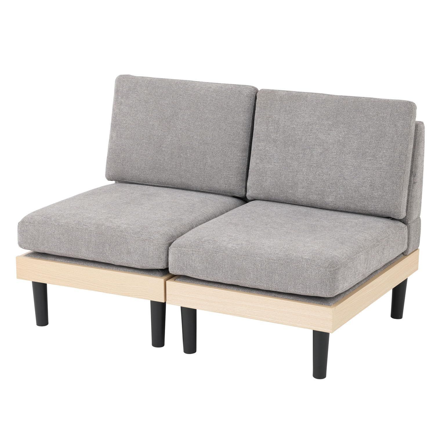 ニトリ 3人掛け布張りソファ マイス ヘッドレスト、スツール付 【値段