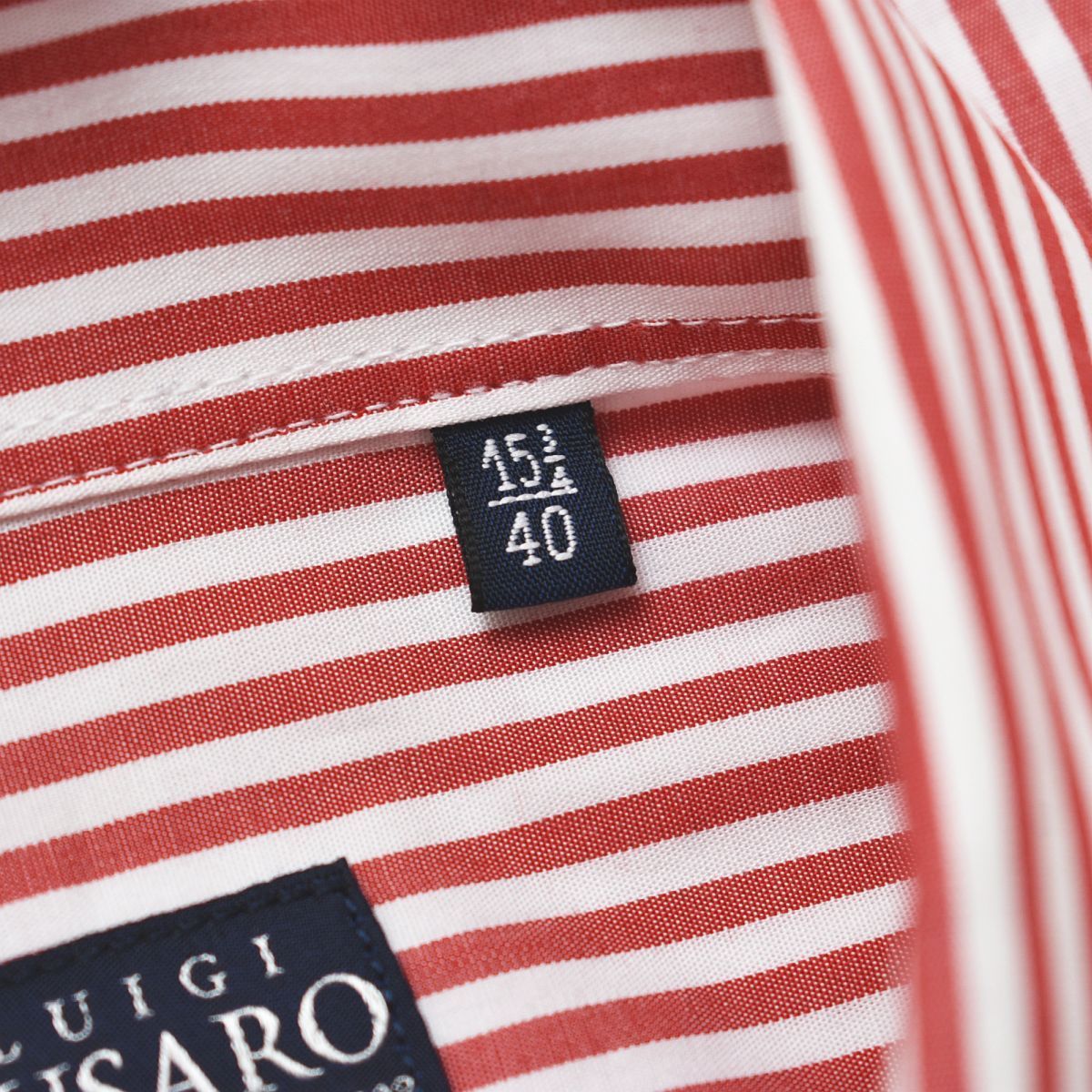 美品　ルイジボレッリ　ストライプ　ドレスシャツ　長袖シャツ　L相当　イタリア製 LUIGI BORRELLI ルイジボレッリ シャツ ドレスシャツ コットン