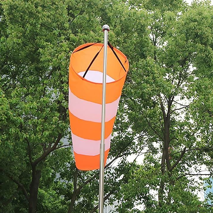 Leiasnow 吹き流し 風測定 風向き 風速 計 吹流し 風力 風光 風の測定 反射 夜光 オレンジ＆ホワイト 80cm・6個入( オレンジ＆ホワイト 80cm・6個入) 吹き流し 風向き 風速 インテリア・生活道具 風 通販