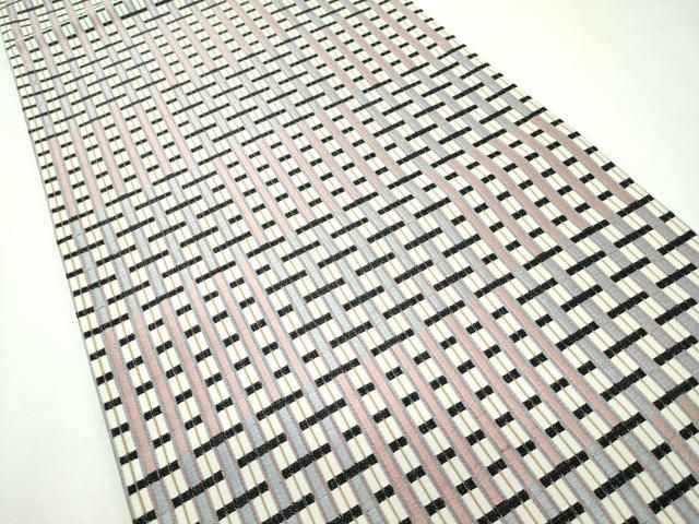 平和屋本店□極上 両面 六通柄袋帯 網目文 ますいわ屋扱い 逸品