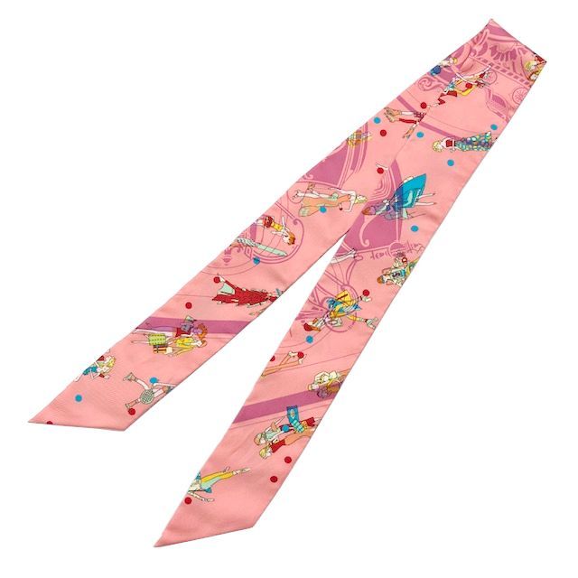 HERMES エルメス ツイリー TWILLY エクスリブリス パリジェンヌ ピンク